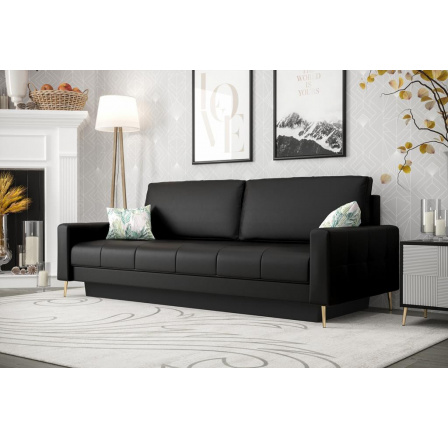 Sofa kožená PIANO DL - čierna koža