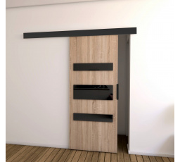 Posuvné dvere STANDART MIX D90, Sonoma/čierna