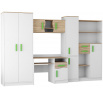 Detská izba MACIUS, Biela Mat/Dub Sonoma/Zelená