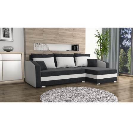 Rohová sedacia súprava Fabian UNI čierna/biela