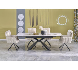 Jedálenský stôl LUCIANO, efekt bieleho mramoru