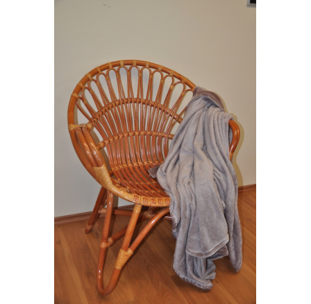 Ratanové kreslo Lentera koňak plus deka