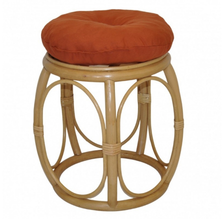 Ratanová taburetka široká medová polster pieskový