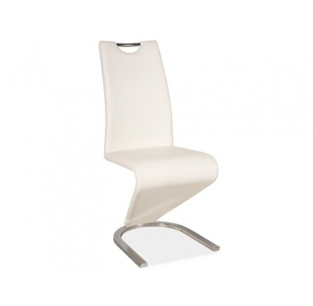 Jedálenská stolička H-090, chróm/biela ekokoža