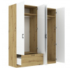 Šatní skriňa ALTA 4D1S, Dub Artisan/Biela
