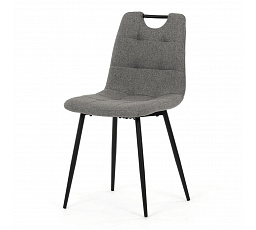Jedálenská stolička, madlo, ľahko čistiteľná sivá látka, čierny matný lak, kovové nohy