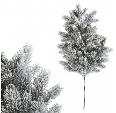 Smrk - umělá větev, délka 65 cm, zasněžená