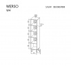 Regál WERSO - W4, Biela Brilliant+Antracit+Rivera