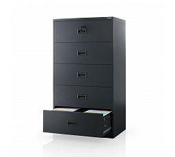 Kovová kartotéková skriňa antracitová: SARAN XL V5, 900 x 1620 x 600 mm