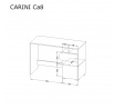 Písací stôl CARINI - CA8, svetlý grafit/biely briliant/dub nash