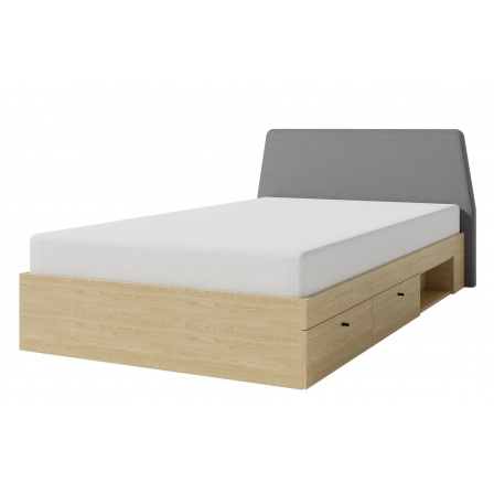 Posteľ ALESSIO AE 13 L/P, béžová/piesok/olejovaný dub