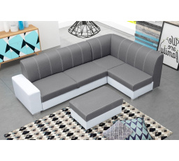 Rohová sedacia súprava Rest P sv.sivá/biela