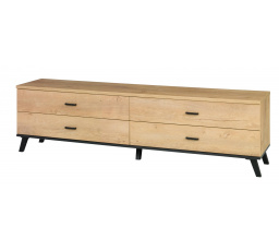 TV komoda JOCKER R6, Dub lefkas/Čierna