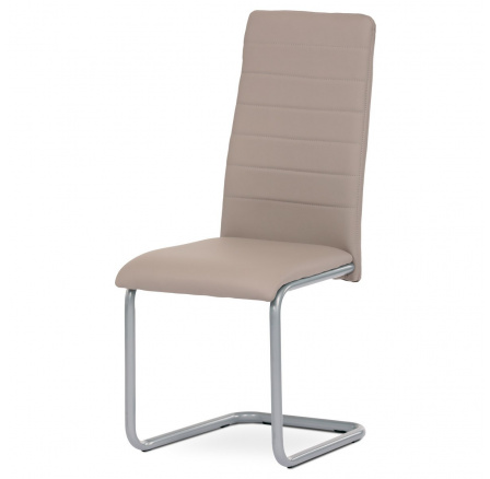 Jedálenská stolička, lanýžová koženka, sivý kov