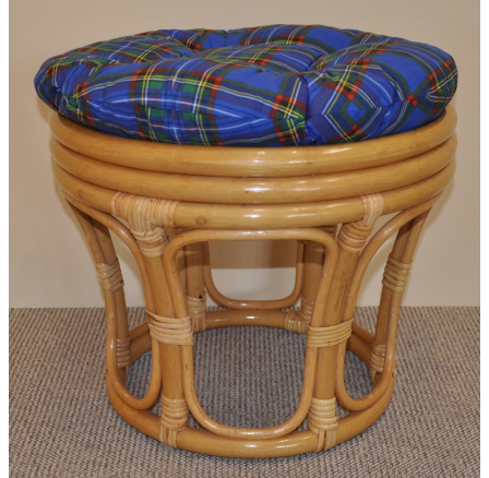 Poduška na ratanovú taburetku modrá - priemer 40 cm