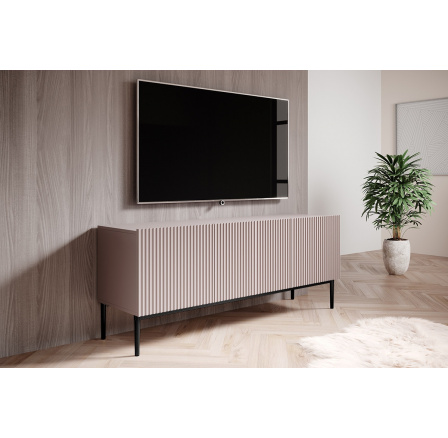 TV skrinka Nicole 150 cm - staroružová MDF / čierne nohy TV skrinka Nicole 150 cm - staroružová MDF / čierne nohy