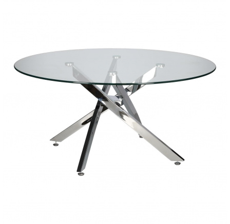 Konferenčný stolík Amber 90 cm transparentný/ chróm