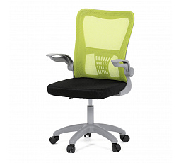 Kancelárska stolička, zelená sieťovina, sivý plast, kolieska na tvrdé podlahy