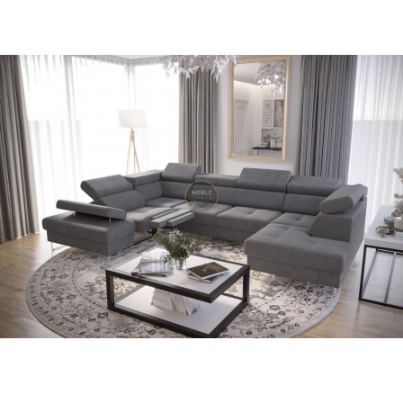 Rohová sedacia súprava GALAXY MAX II, relax s funkciou spania 215x350x170 - sivá, ľavá Rohová sedacia súprava GALAXY MAX II, relax s funkciou spania 215x350x170 - sivá, ľavá