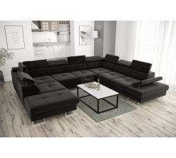 Rohová sedacia súprava GALAXY MAX I s funkciou spania 280x350x225 - sivá, pravá