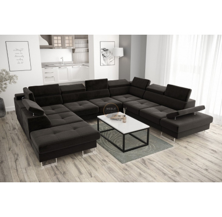 Rohová sedacia súprava GALAXY MAX I s funkciou spania 280x350x225 - sivá, pravá