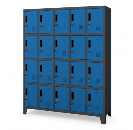Kovová šatní skrinka BHP antracitovo-modrá: ROBERT 1360 x 1720 x 450 mm Kovová šatní skrinka BHP antracitovo-modrá: ROBERT 1360 x 1720 x 450 mm