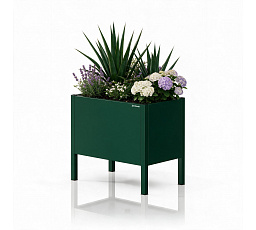 Kovový obal na kvetináč malý fľaškovozelený: DAISY 400 x 350 x 250 mm