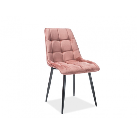 Jedálenská stolička CHIC VELVET, ružová/čierna matná Jedálenská stolička CHIC VELVET, ružová/čierna matná