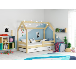 Posteľ Domček so zásuvkou 160 x 80, prírodná