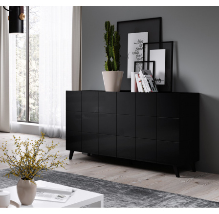 TV komoda REJA KOM2D, čierny lesk/čierny lesk TV komoda REJA KOM2D, čierny lesk/čierny lesk
