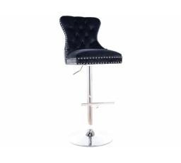 Barová stolička AUGUST C H-1 Velvet, chróm/čierna Bluvel 19