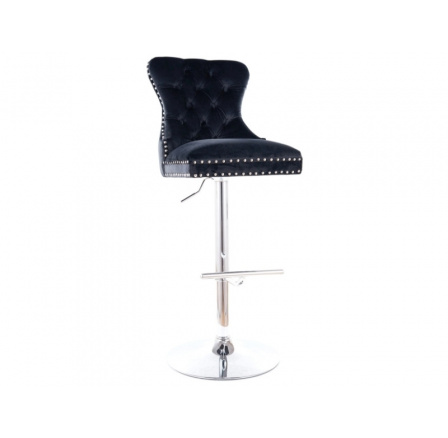 Barová stolička AUGUST C H-1 Velvet, chróm/čierna Bluvel 19