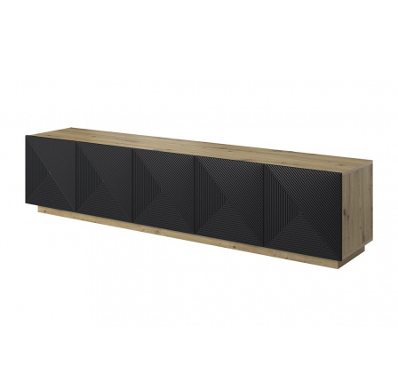 TV komoda Asha, artisan / čierny mat