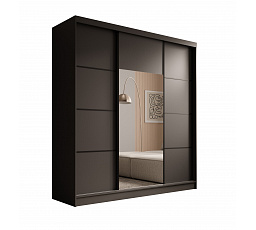 Šatníková skriňa Keri 200 Čierna+Čierna