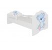 Posteľ s matracom a zábranou CASIMO BLUE BEAR 140x70 Biela
