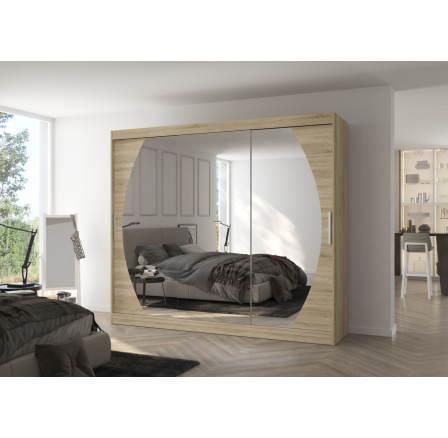 Posuvná skriňa so zrkadlom CAMBE 250 Sonoma+Sonoma Posuvná skriňa so zrkadlom CAMBE 250 Sonoma+Sonoma