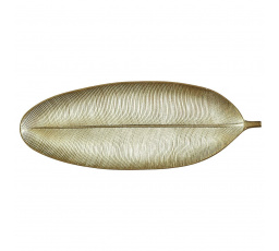 Dekoratívny podnos List 59 cm zlatý
