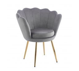Kreslo velvet sivé /nohy zlaté/ FR1-FX