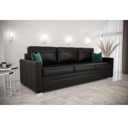 Sofa s funkciou spania AVANTI DL priemer 30 - prírodná koža - čierna koža
