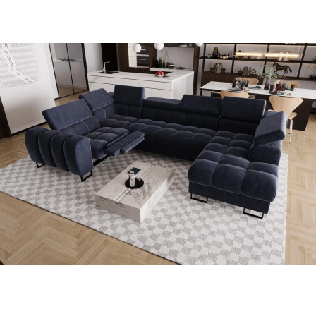 Rohová sedacia súprava ASPEN MAX II, relax 198x350x170 cm - modrá, ľavá Rohová sedacia súprava ASPEN MAX II, relax 198x350x170 cm - modrá, ľavá