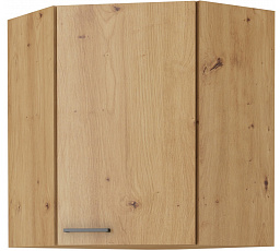 Horní rohová skříňka MODENA - 60x60 GN-72 1F (45°), Dub Artisan/Černý mat+Dub Artisan
