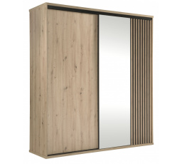 Šatníková skriňa CALI C-15, Artisan/čierna matná