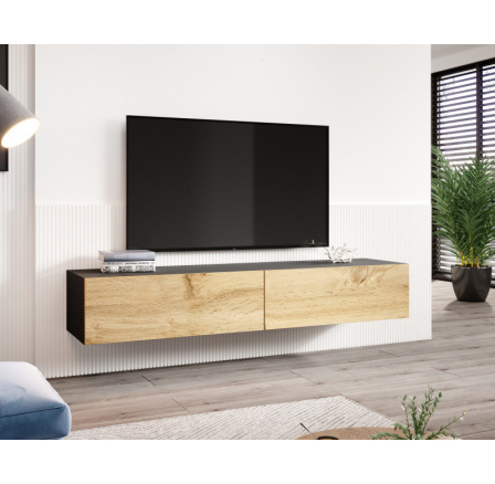 TV komoda VIGO 180, čierna / dub wotan TV komoda VIGO 180, čierna / dub wotan