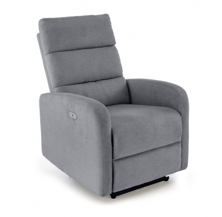 Elektricky polohovateľné a masážne kreslo CARINIO, Sivá