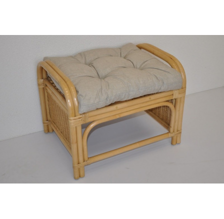 Ratanová stolička Ušný medový vankúš tmavobéžové odlesky