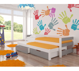 Dvojlôžko s matracmi FRAGA White+Gray