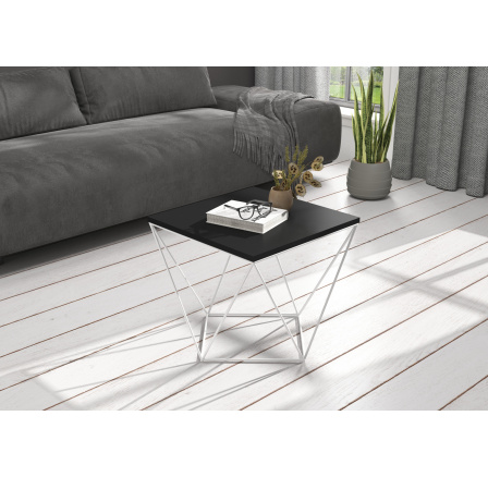 Konferenčný stolík DIANA 50x50 Biely+Čierny