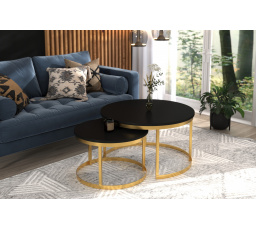 Konferenčný stolík 2v1 OKIN Zlatý+Čierny