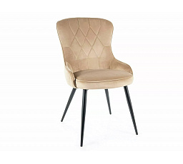 Jedálenská stolička LOTUS VELVET, béžový Bluvel 28/čierny mat