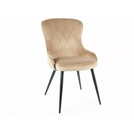 Jedálenská stolička LOTUS VELVET, béžový Bluvel 28/čierny mat